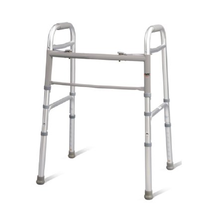 Apex-Carex Healthcare Dual Release Folding Walker Adjustable Height Carex® Aluminum Frame 300 lbs. Weight Capacity 30 to 37 Inch Height - Each - FGA86900 0000-EA