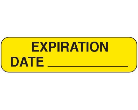 Shamrock Scientific Pre-Printed Label Shamrock Advisory Label Yellow Vac EXPIRATION / DATE _____ Black Quality Control Label 3/4 X 1-1/2 Inch - Each - UPCR-1323-EA