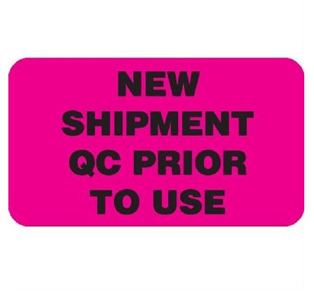 Market Lab Inc Pre-Printed Label Auxiliary Label Pink Paper NEW SHIPMENT QC PRIOR TO USE Black Quality Control Label 1 X 3-3/4 Inch - Pack of 1000 - 6459-PK