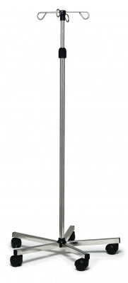 Graham-Field IV Stand Telescoping Pole 4-Hook 5 Legs with 2 Inch Nylon Swivel Casters - Each - 7016A-EA