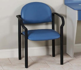 Clinton Industries Side Chair Premium Series Black Fixed Armrests Vinyl - Each - C-50-BLK-EA