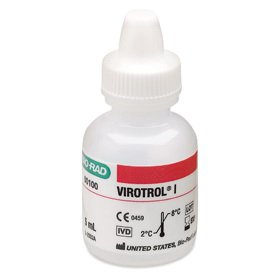 Bio-Rad Laboratories Unassayed Control Virotrol® I HBsAg, Antobodies to HIV-1, HCV, HBc, CMV, HTLV-I Single Level, Class B 1 X 5 mL - Each - 00100B-EA