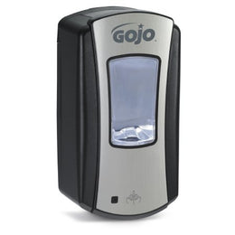 GOJO Hand Hygiene Dispenser GOJO® LTX-12™ Brushed Chrome / Black Plastic Touch Free 1200 mL Wall Mount - Case of 4 - 1919-04-CS