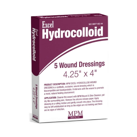 MPM Medical Hydrocolloid Dressing Excel 4 X 4-1/4 Inch Square - Case of 50 - MP00602-CS