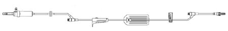 Intuvie LLC IV Pump Set Z-800 Pump 2 Ports 20 Drops / mL Drip Rate With Filter 105 Inch Tubing - Case of 50 - A2-80072-F-CS