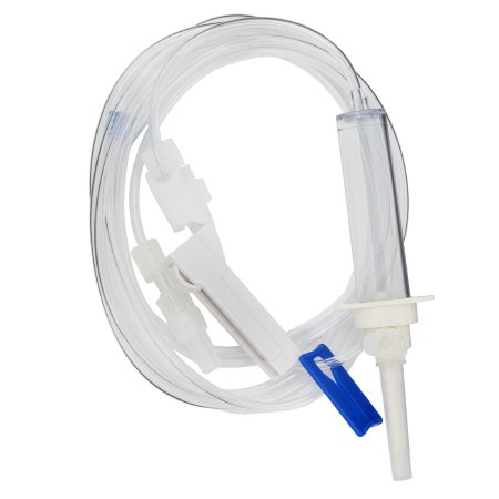 Intuvie LLC IV Pump Set Z-800 Pump 1 Port 20 Drops / mL Drip Rate Without Filter 105 Inch Tubing Solution - Case of 50 - B2-70071-D-CS