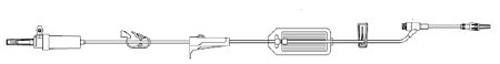 Intuvie LLC IV Pump Set Z-800 Pump 1 Port 20 Drops / mL Drip Rate 0.22 Micron Filter 105 Inch Tubing Solution - Case of 50 - B2-70071-DF-CS