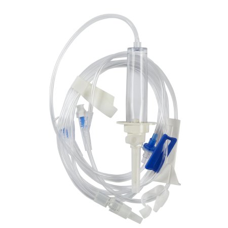 Intuvie LLC IV Pump Set Z-800 Pump 2 Ports 20 Drops / mL Drip Rate Without Filter 105 Inch Tubing Solution - Case of 50 - B2-70072-CS