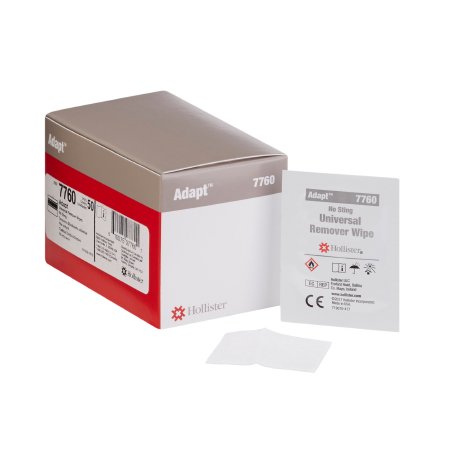 Hollister Adhesive and Barrier Remover Adapt Wipe 50 per Box - Box of 50 - 7760-BX