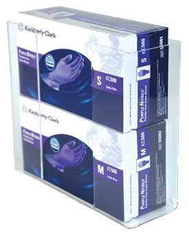 Unimed - Midwest Glove Box Holder Horizontal Mounted 2-Box Capacity Clear 3-1/2 X 9-1/2 X 11 Inch Acrylic - Each - CCG2061281-EA