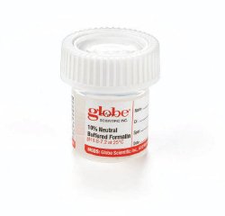 Globe Scientific Prefilled Formalin Container Click-It™ 48 mm Opening 20 mL Fill in 40 mL (1.35 oz.) Screw Cap Warning Label / Patient Information NonSterile - Case of 96 - 6520FL-CS