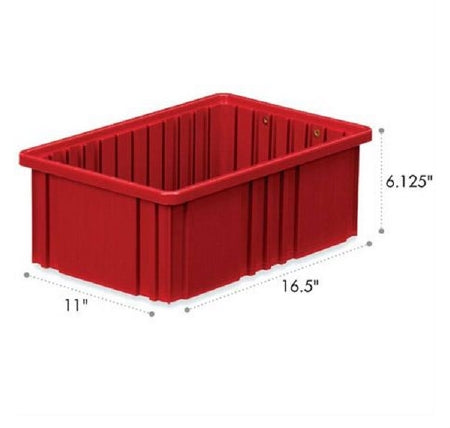 Market Lab Inc Divider Box 8 X 16.5 X 10.87 Inch, 75 lbs., Red, Polypropylene - Each - 2060-RD-EA