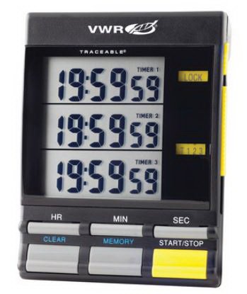 VWR International Electronic Alarm Timer 3 Line Alarm Traceable® 20 Hours Digital Display - Each - 62344-588-EA