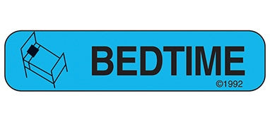 Health Care Logistics Pre-Printed Label Indeed Auxiliary Label Blue Paper Bedtime Black Safety and Instructional 3/8 X 1-5/8 Inch - Pack of 1000 - 2121-PK
