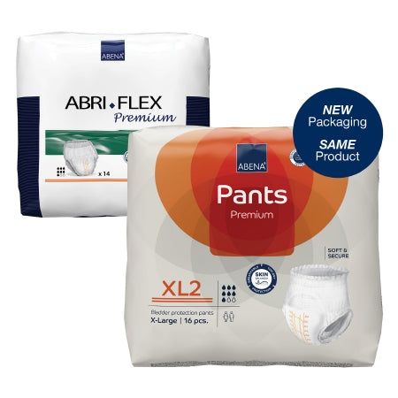 Abena North America Unisex Adult Absorbent Underwear Abri-Flex™ Premium XL2 Pull On with Tear Away Seams X-Large Disposable Heavy Absorbency - Bag of 14 - 41090-BG