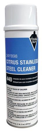 Grainger Tough Guy® Stainless Steel Cleaner Oil Based Aerosol Spray Liquid 20 oz. Can Citrus Scent NonSterile - Each - 24Y898-EA