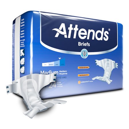 Attends Healthcare Products Unisex Adult Incontinence Brief Attends® Medium Disposable Heavy Absorbency - Case of 96 - DDA20-CS