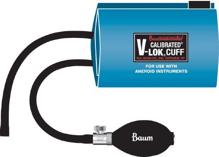 W.A. Baum Reusable Blood Pressure Cuff and Bulb Calibrated® V-Lok® 10 to 19 cm Arm Polyester Fabric Cuff Infant Cuff - Each - 1822AC-EA
