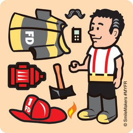 SmileMakers Make-Your-Own™ 100 per Unit Fireman Sticker 2.5 Inch - Box of 75 - MYFRB-BX