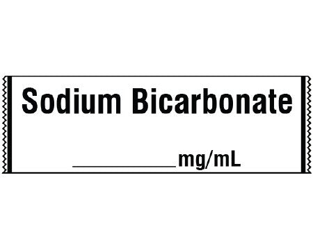 Shamrock Scientific Pre-Printed Label Shamrock Anesthesia Label White Paper Sodium Bicarbonate_mg / mL Black Medication Name 1/2 X 500 Inch - Each - SA-3239-EA