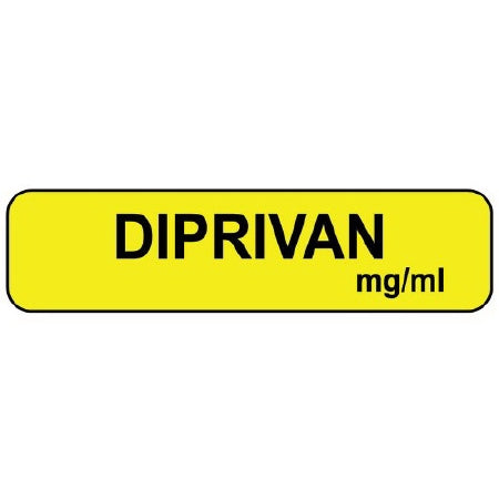 Precision Dynamics Drug Label MedVision® Anesthesia Label Diprivan mg/mL Yellow 5/16 X 1-1/4 Inch - Each - MV01SY9627-EA