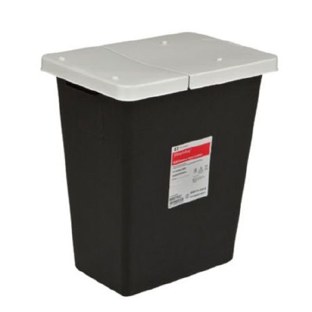 Cardinal RCRA Waste Container SharpSafety™ Black Base 18-3/4 H X 12-3/4 D X 18-1/4 W Inch Horizontal Entry 12 Gallon - Case of 10 - 8611RC-CS