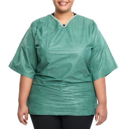 Graham Medical Products Scrub Shirt 2X-Large Green Without Pockets Short Sleeve Unisex - Case of 30 - 62217-CS