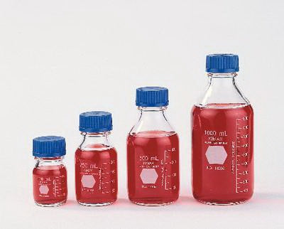 VWR International Media Bottle Kimble™ KIMAX™ Glass, Polypropylene Blue 100 mL - Case of 10 - 89000-926-CS