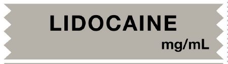 United Ad Label Drug Label UAL™ Anesthesia Label Lidocaine Gray 1/2 X 1 Inch - Each - ULTA087-EA