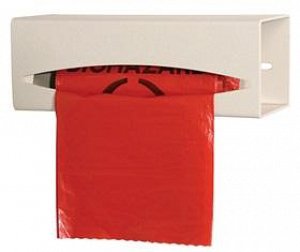 Alimed Bag Dispenser Quartz Beige ABS Plastic Manual Pull One Roll Wall Mount - Each - 936745-EA