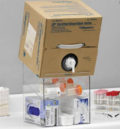 Market Lab Inc Cubitainer Stand with Organizer Clear Plastic 10 X 10 X 13 Inch - Each - 2377-EA