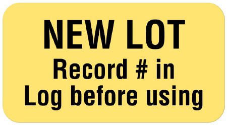 United Ad Label Pre-Printed Label UAL™ Advisory Label Yellow Paper NEW LOT Record # in Log before using Safety and Instructional 7/8 X 1-5/8 Inch - Each - ULLR221-EA