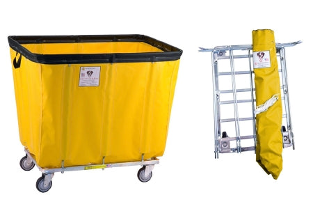R & B Wire Products Basket Truck 8 Bushel Capacity Tubular Steel 4 Inch Non-marking Swivel Casters - Each - 408KDC/YEL-EA