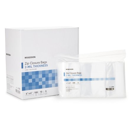 McKesson Reclosable Bag McKesson 4 X 6 Inch Polyethylene Clear Zipper Closure - Bag of 1 - 4588-BG