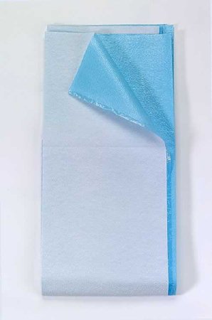 Tidi Products Stretcher Sheet Tidi® Ultiamte Flat Sheet 40 X 90 Inch Blue Double Re-Crepe (DRC) / Polyester Back Disposable - Case of 25 - 980939-CS