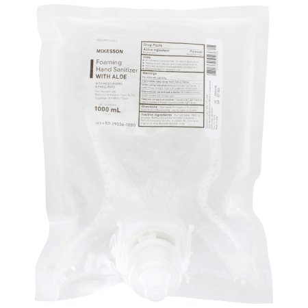 McKesson Hand Sanitizer with Aloe McKesson 1,000 mL Ethyl Alcohol Foaming Dispenser Refill Bag - Case of 4 - 53-29036-1000-CS