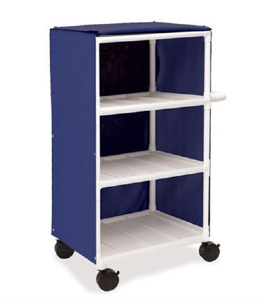 Market Lab Inc Linen Cart with Cover 3 Shelves PVC 3-1/2 Inch Castors - Each - 5908-NV-EA