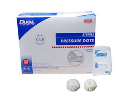 Dukal Gauze Pressure Dot Dukal™ 1 Inch 1 per Pouch Sterile 1-Ply Sphere - Case of 500 - 9550-CS