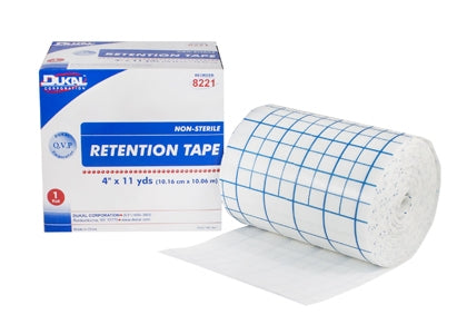 Dukal Dressing Retention Tape with Liner Dukal™ White 4 Inch X 11 Yard Nonwoven / Adhesive NonSterile - Case of 6 - 8221-CS