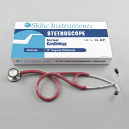 Sklar Cardiology Stethoscope Sklar® Burgundy 1-Tube 28 Inch Tube Double Sided Chestpiece - Each - 06-1671-EA