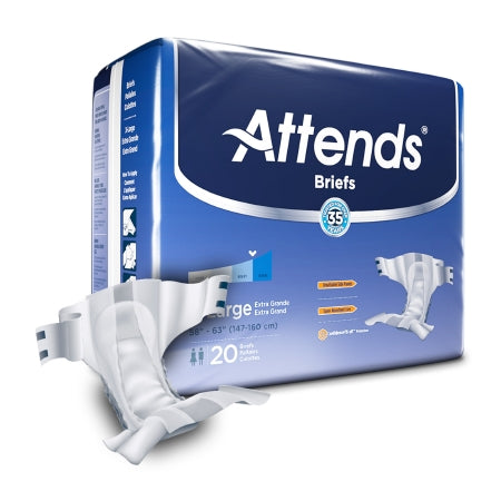 Attends Healthcare Products Unisex Adult Incontinence Brief Attends® X-Large Disposable Heavy Absorbency - Bag of 20 - DDA40-BG