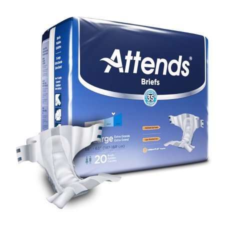 Attends Healthcare Products Unisex Adult Incontinence Brief Attends® X-Large Disposable Heavy Absorbency - Case of 60 - DDA40-CS