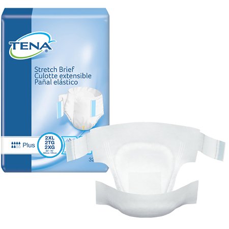 Essity HMS North America Inc Unisex Adult Incontinence Brief TENA® Stretch™ Plus 2X-Large Disposable Moderate Absorbency - Pack of 32 - 61090-PK