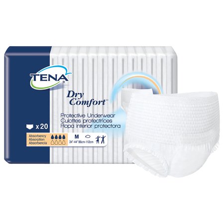 Essity HMS North America Inc Unisex Adult Absorbent Underwear TENA® Dry Comfort™ Pull On with Tear Away Seams Medium Disposable Moderate Absorbency - Pack of 20 - 72422-PK