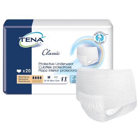 Essity HMS North America Inc Unisex Adult Absorbent Underwear TENA® Classic Pull On with Tear Away Seams Medium Disposable Moderate Absorbency - Case of 80 - 72513-CS