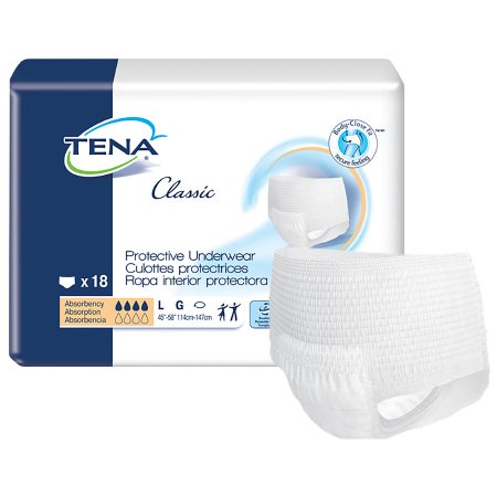 Essity HMS North America Inc Unisex Adult Absorbent Underwear TENA® Classic Pull On with Tear Away Seams Large Disposable Moderate Absorbency - Case of 72 - 72514-CS