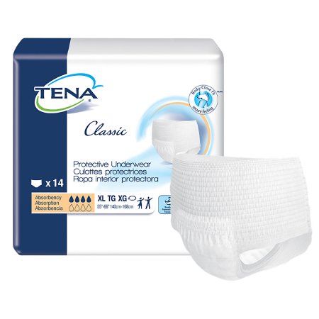Essity HMS North America Inc Unisex Adult Absorbent Underwear TENA® Classic Pull On with Tear Away Seams X-Large Disposable Moderate Absorbency - Case of 56 - 72516-CS