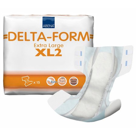 Abena North America Unisex Adult Incontinence Brief Abena® Delta-Form X-Large Disposable Moderate Absorbency - Case of 60 - 308875-CS