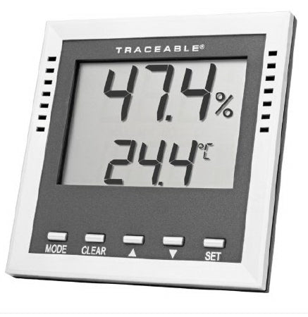 Cole-Parmer Inst. Dew Point / Wet Bulb / Humidity / Thermometer with Alarm Traceable® Fahrenheit / Celsius -40Â° to 158Â°F (-40Â° to 70Â°C) Internal Sensor Flip-out Stand / Wall Mount Battery Operated - Each - 90080-03-EA