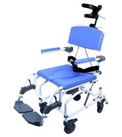 Alimed Commode / Shower Chair Healthline® Flip-Back Arms Aluminum Frame Padded Backrest 22 Inch Seat Width 300 lbs. Weight Capacity - Each - 713401-EA